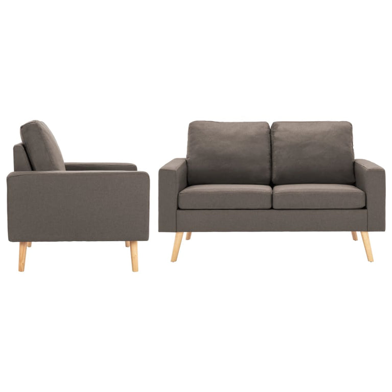 2-delig Bankstel stof taupe