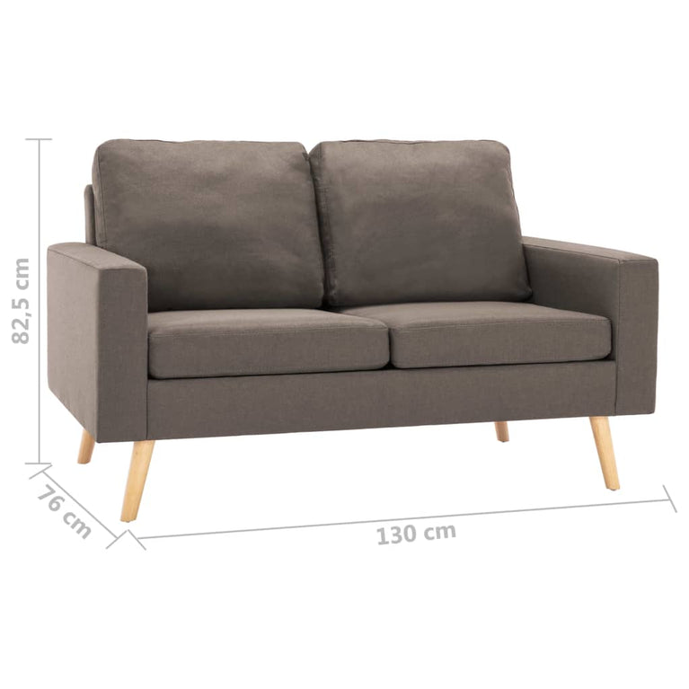 2-delig Bankstel stof taupe
