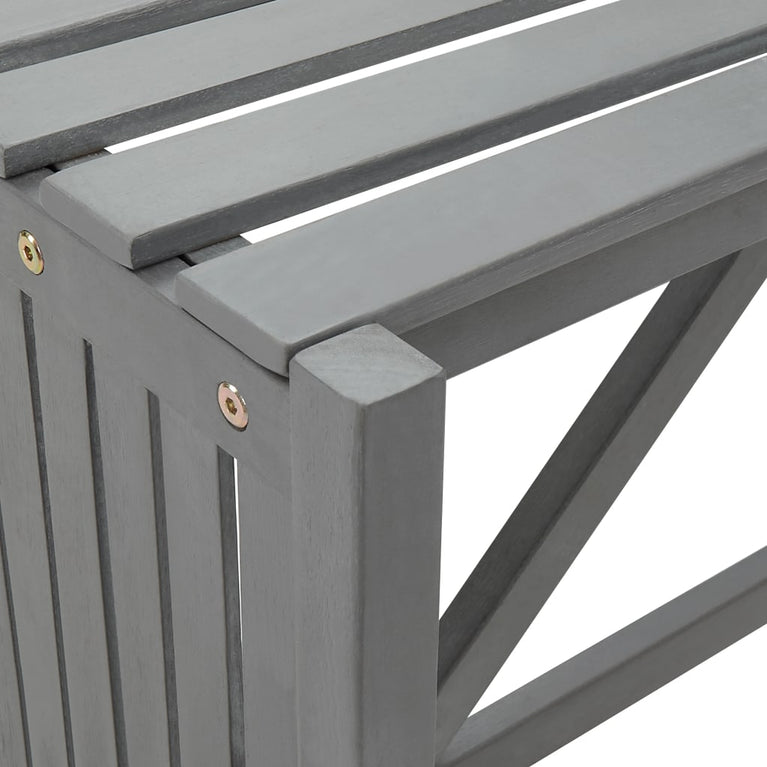 Tuinhoekbank met plantenbak 117 cm massief acaciahout grijs MeubelReus