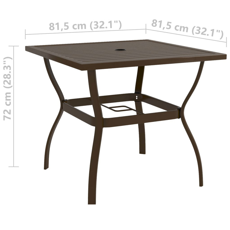 Tuintafel 81,5x81,5x72 cm staal bruin MeubelReus