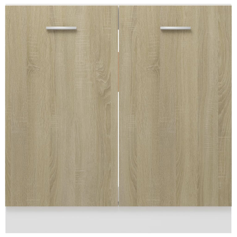 Wastafelonderkast 80x46x81,5cm bewerkt hout sonoma eikenkleurig MeubelReus