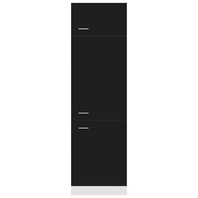 Koelkastkast 60x57x207 cm bewerkt hout zwart MeubelReus