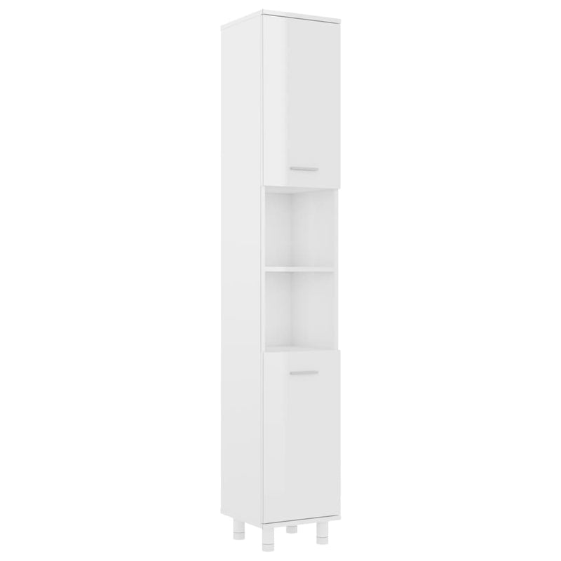 Badkamerkast 30x30x179 cm spaanplaat hoogglans wit MeubelReus