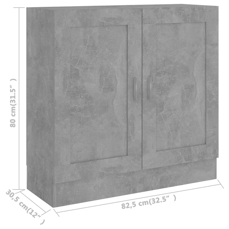 Boekenkast 82,5x30,5x80 cm spaanplaat betongrijs MeubelReus
