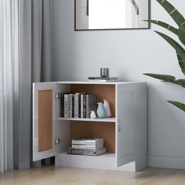 Boekenkast 82,5x30,5x80 cm spaanplaat hoogglans wit MeubelReus