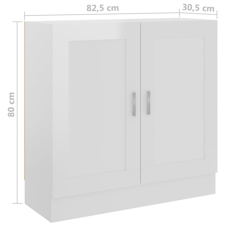 Boekenkast 82,5x30,5x80 cm spaanplaat hoogglans wit MeubelReus