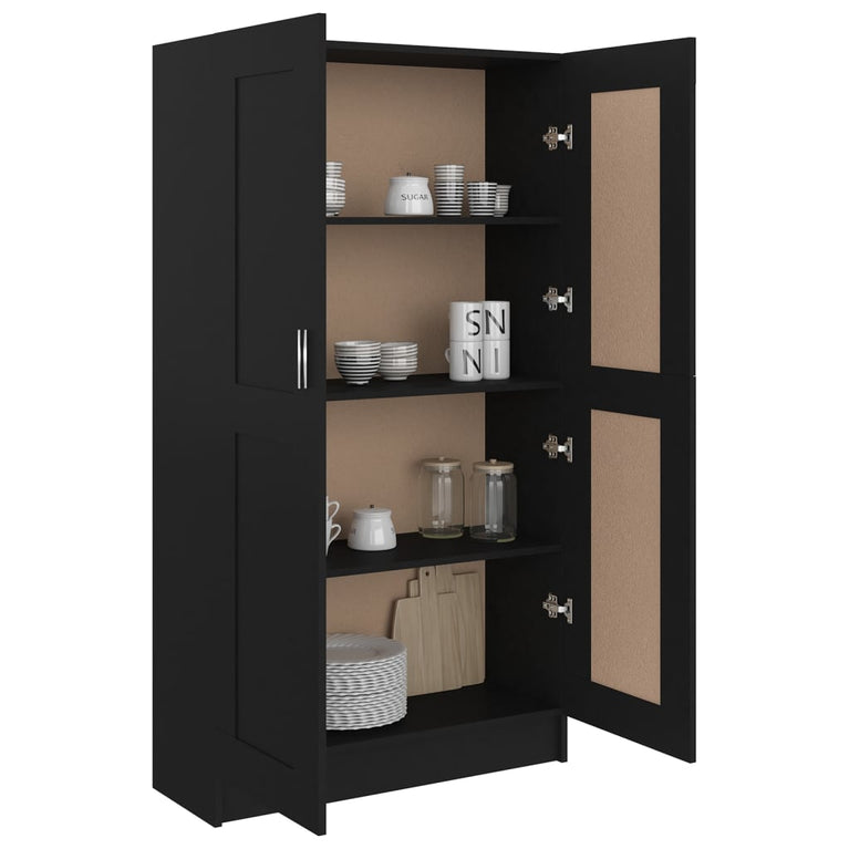 Boekenkast 82,5x30,5x150 cm spaanplaat zwart MeubelReus