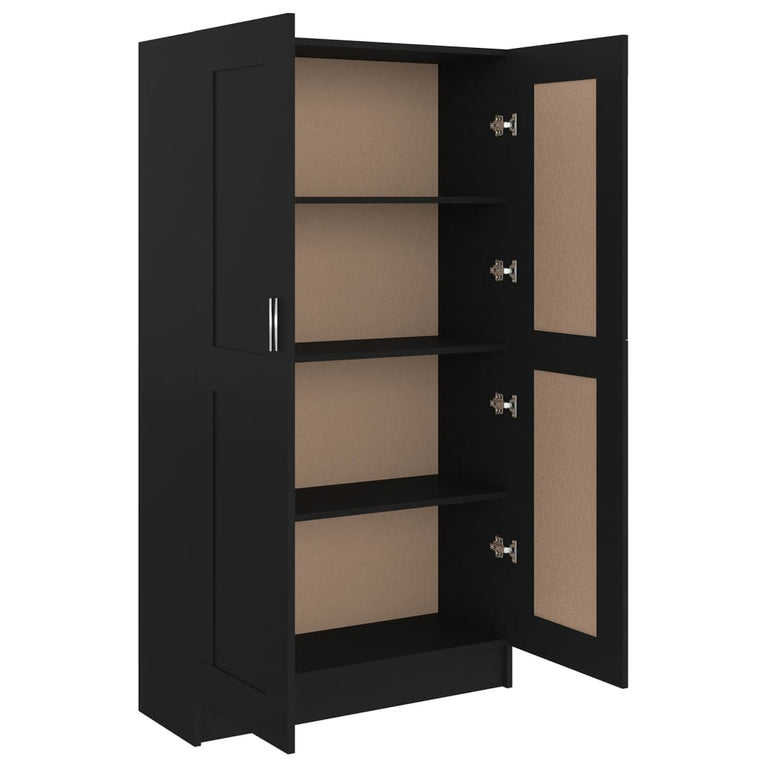 Boekenkast 82,5x30,5x150 cm spaanplaat zwart MeubelReus