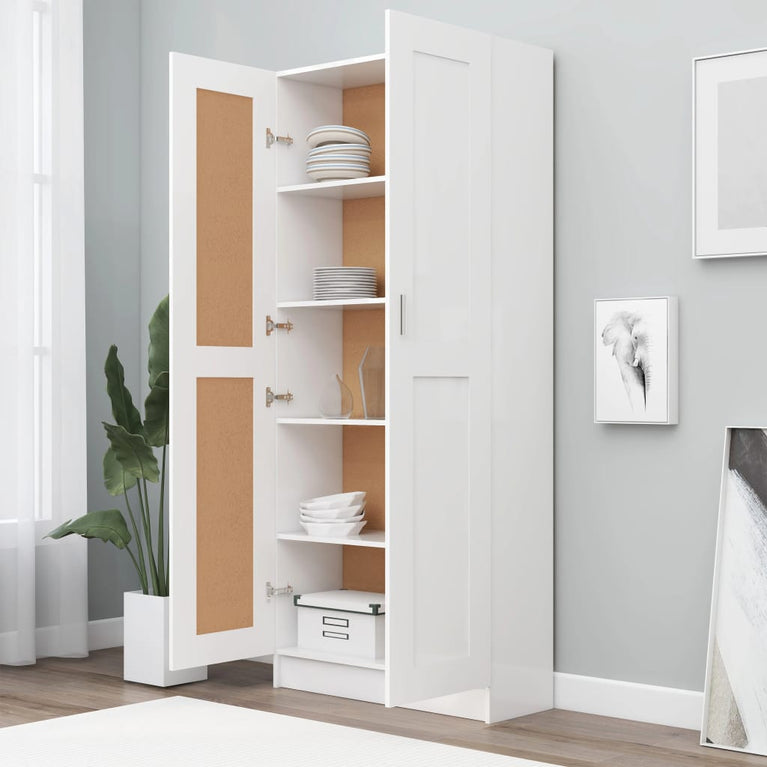 Boekenkast 82,5x30,5x185,5 cm spaanplaat wit