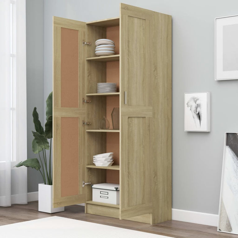 Boekenkast 82,5x30,5x185,5 cm spaanplaat sonoma eikenkleur MeubelReus