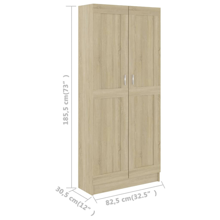 Boekenkast 82,5x30,5x185,5 cm spaanplaat sonoma eikenkleur MeubelReus