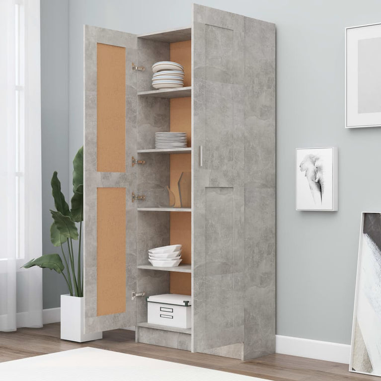 Boekenkast 82,5x30,5x185,5 cm spaanplaat betongrijs MeubelReus