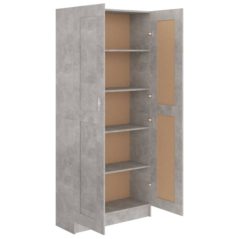 Boekenkast 82,5x30,5x185,5 cm spaanplaat betongrijs MeubelReus