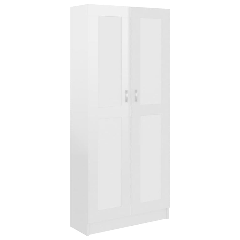 Boekenkast 82,5x30,5x185,5 cm spaanplaat hoogglans wit