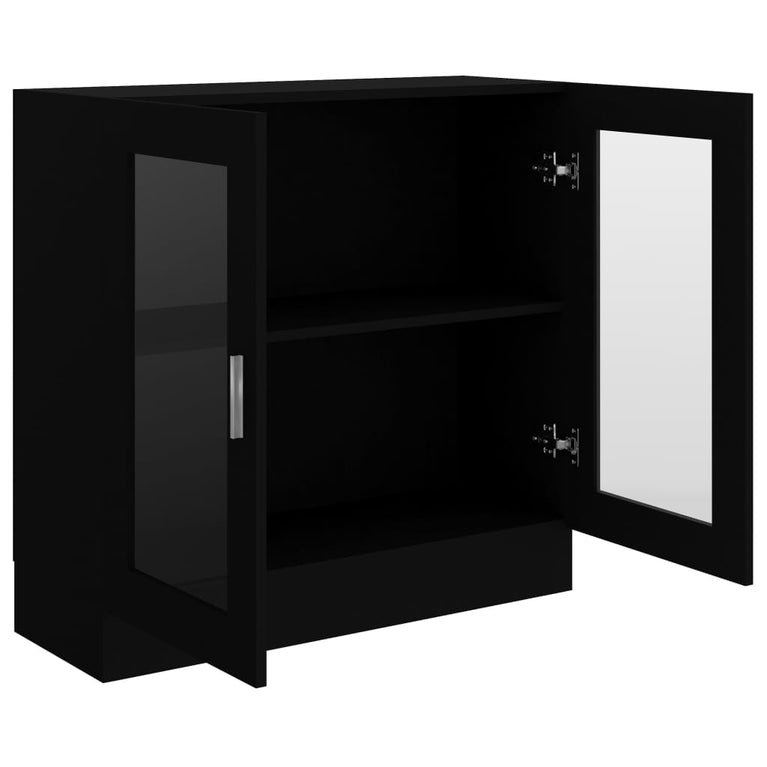 Vitrinekast 82,5x30,5x80 cm spaanplaat zwart MeubelReus