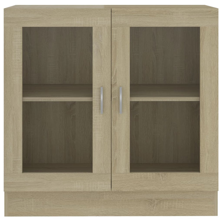 Vitrinekast 82,5x30,5x80 cm spaanplaat sonoma eikenkleurig MeubelReus