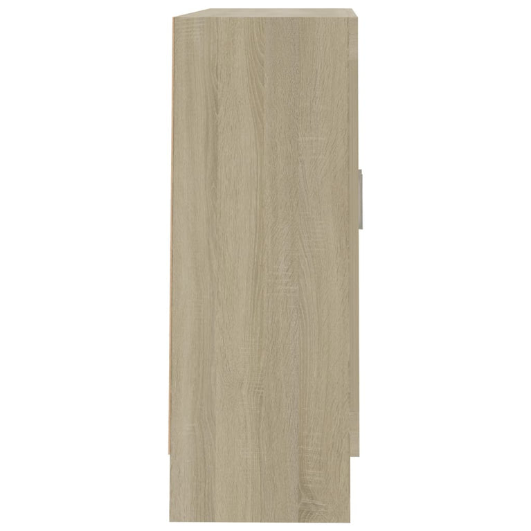 Vitrinekast 82,5x30,5x80 cm spaanplaat sonoma eikenkleurig MeubelReus
