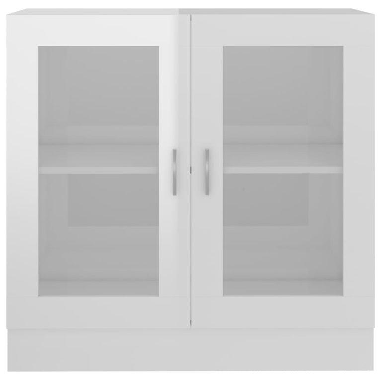 Vitrinekast 82,5x30,5x80 cm spaanplaat hoogglans wit MeubelReus