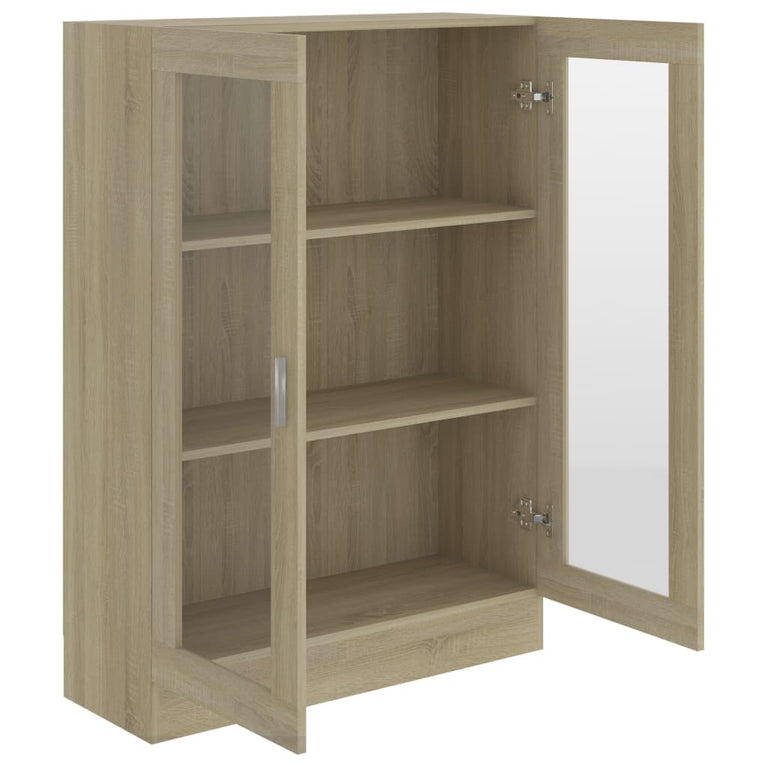 Vitrinekast 82,5x30,5x115 cm spaanplaat sonoma eikenkleurig MeubelReus