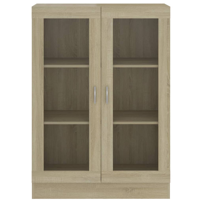 Vitrinekast 82,5x30,5x115 cm spaanplaat sonoma eikenkleurig MeubelReus