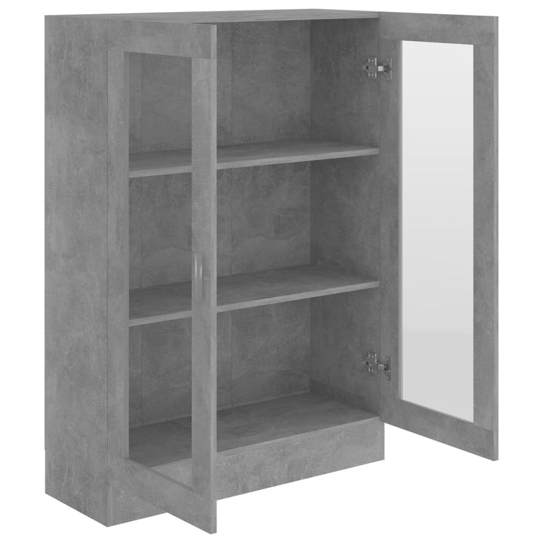 Vitrinekast 82,5x30,5x115 cm spaanplaat betongrijs MeubelReus