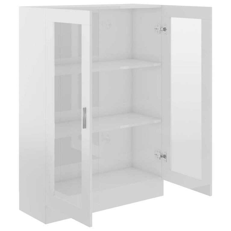 Vitrinekast 82,5x30,5x115 cm spaanplaat hoogglans wit MeubelReus