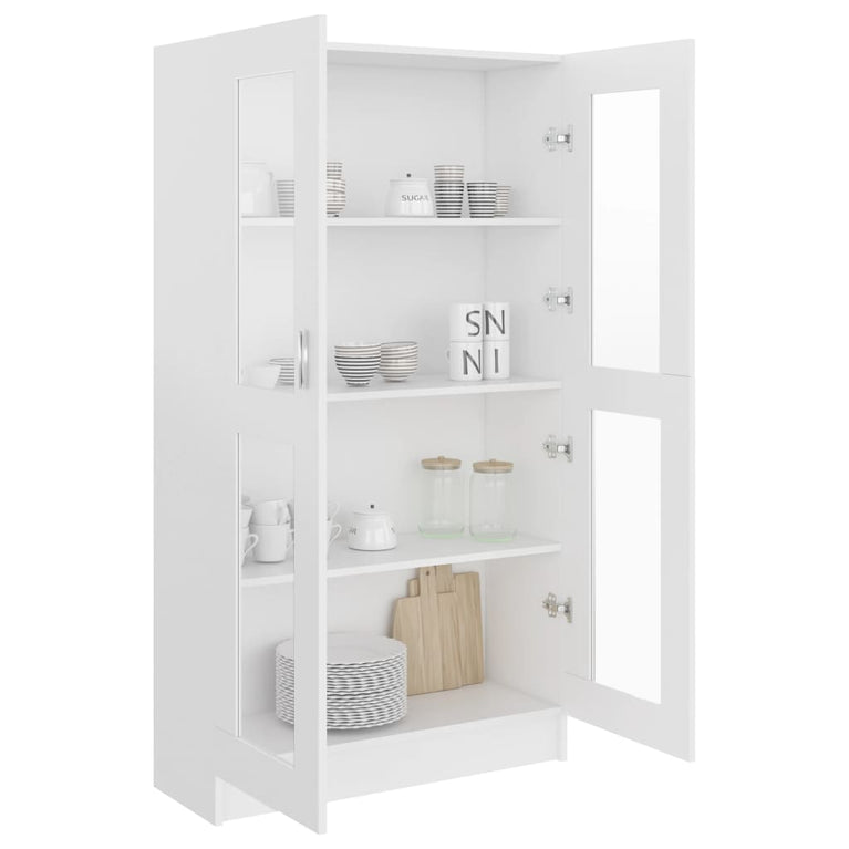 Vitrinekast 82,5x30,5x150 cm spaanplaat wit MeubelReus