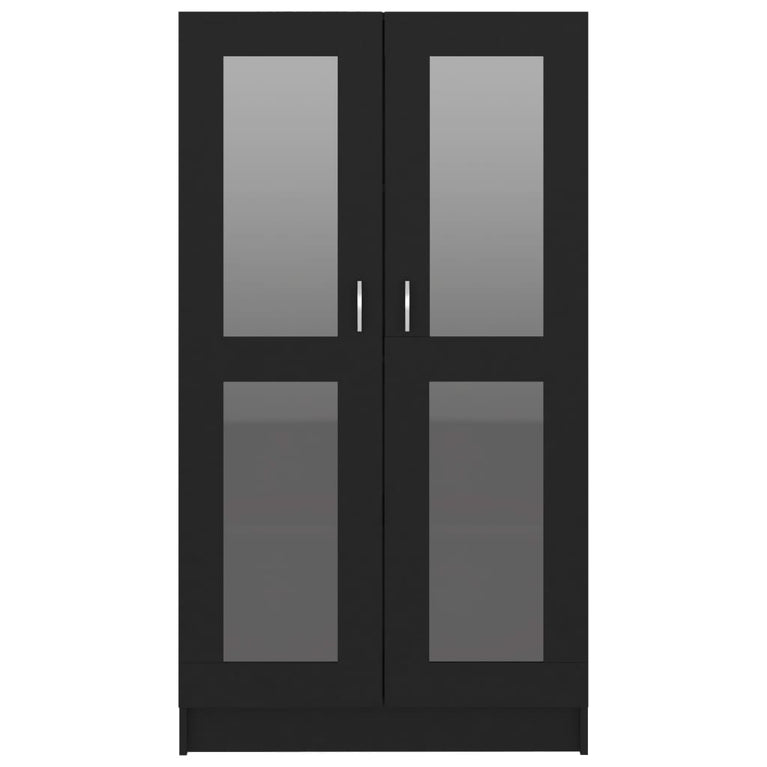 Vitrinekast 82,5x30,5x150 cm spaanplaat zwart MeubelReus