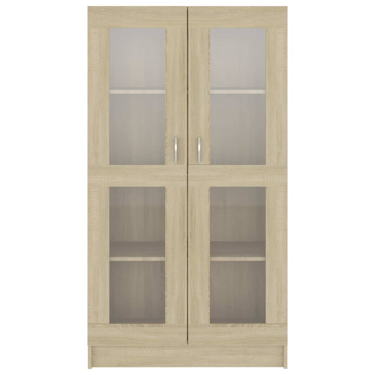 Vitrinekast 82,5x30,5x150 cm spaanplaat sonoma eikenkleurig MeubelReus