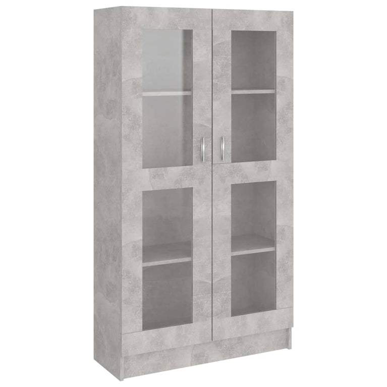 Vitrinekast 82,5x30,5x150 cm spaanplaat betongrijs MeubelReus
