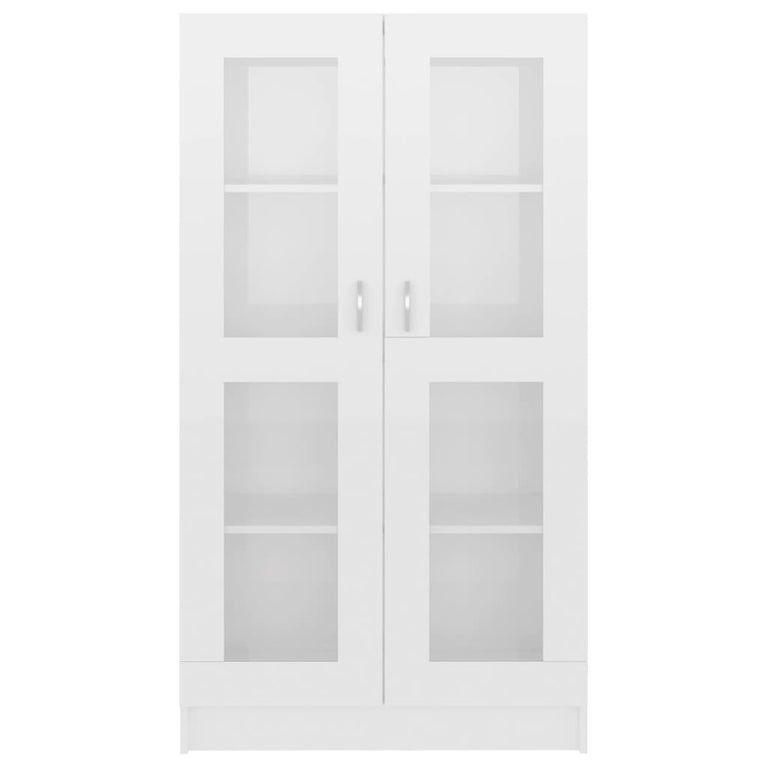 Vitrinekast 82,5x30,5x150 cm spaanplaat hoogglans wit MeubelReus