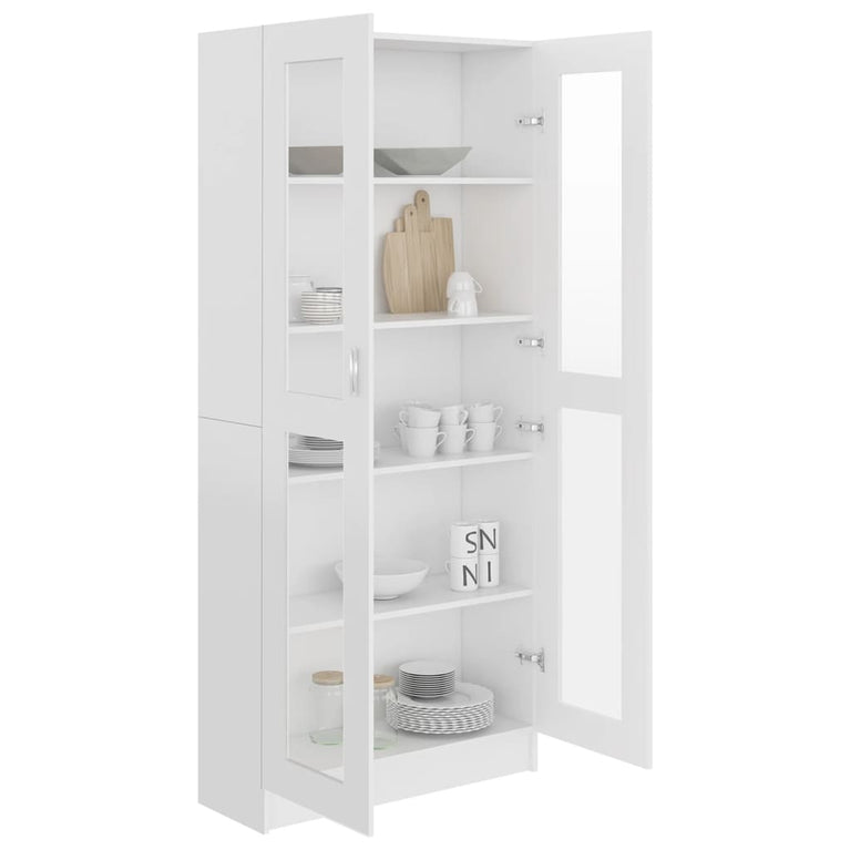 Vitrinekast 82,5x30,5x185,5 cm spaanplaat wit MeubelReus