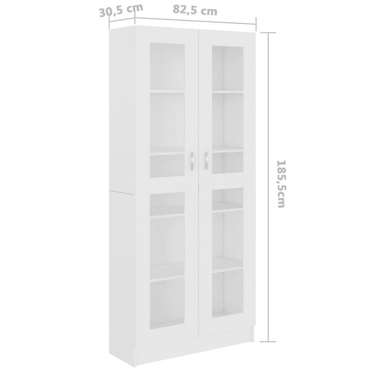 Vitrinekast 82,5x30,5x185,5 cm spaanplaat wit MeubelReus