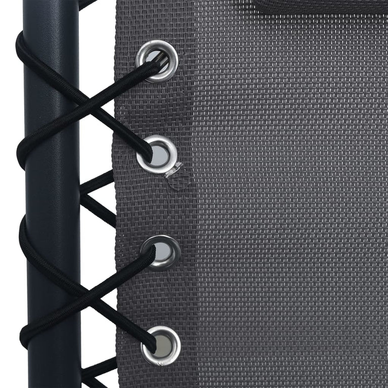 Terrasstoelen 2 st inklapbaar textileen grijs