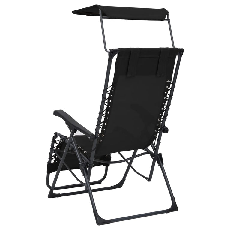 Terrasstoelen 2 st inklapbaar textileen zwart MeubelReus