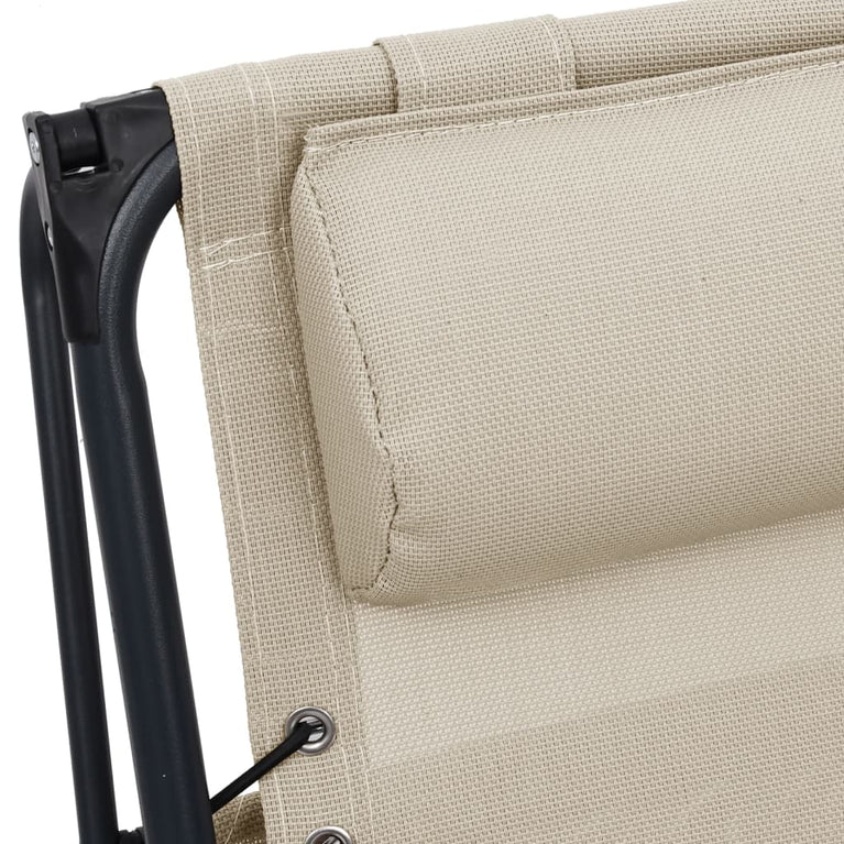 Terrasstoelen 2 st inklapbaar textileen crèmekleurig MeubelReus