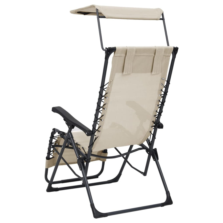 Terrasstoelen 2 st inklapbaar textileen crèmekleurig MeubelReus