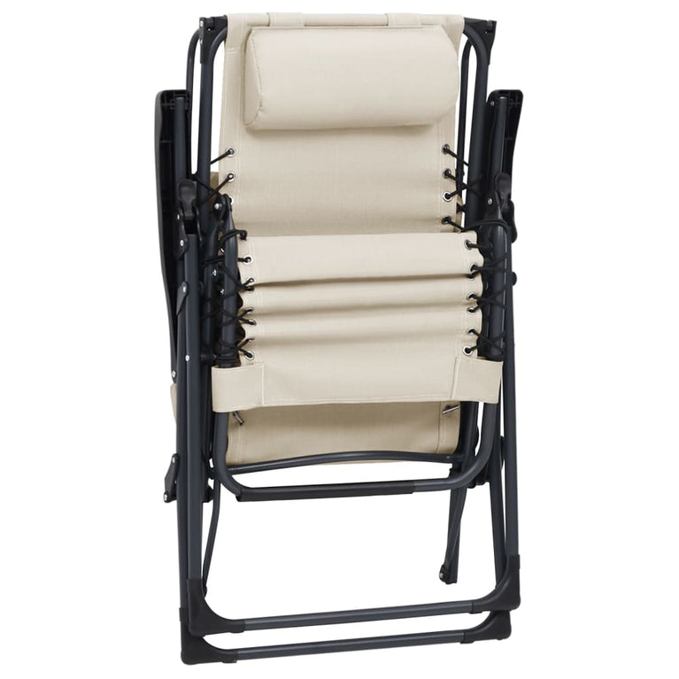 Terrasstoelen 2 st inklapbaar textileen crèmekleurig MeubelReus