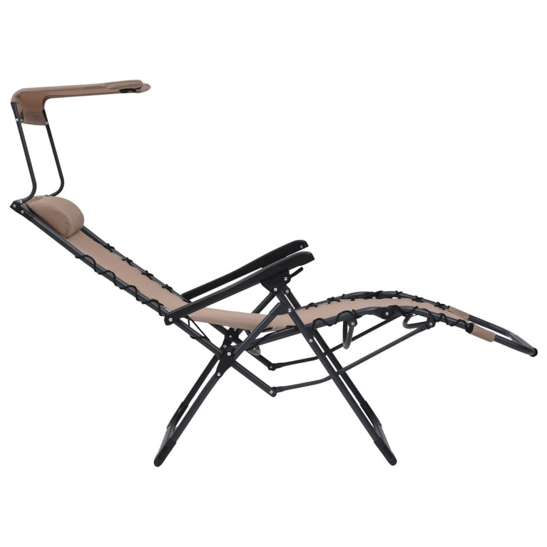 Terrasstoelen 2 st inklapbaar textileen taupe MeubelReus
