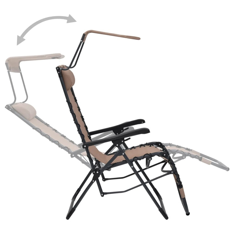 Terrasstoelen 2 st inklapbaar textileen taupe MeubelReus