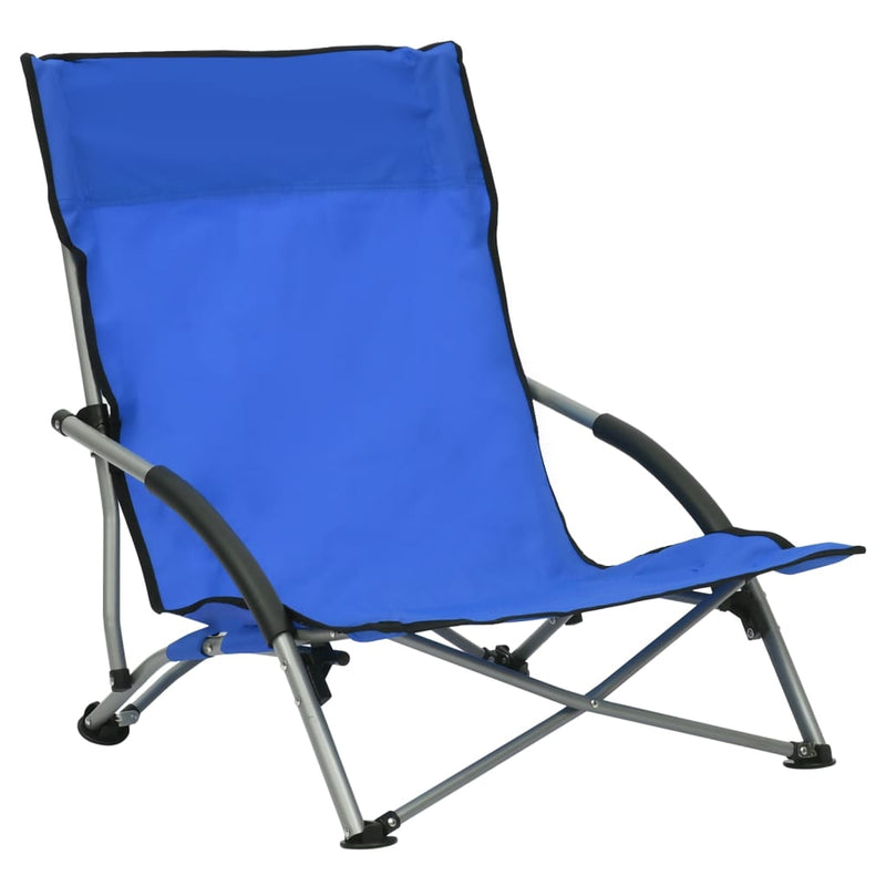 Strandstoelen 2 st inklapbaar stof blauw MeubelReus