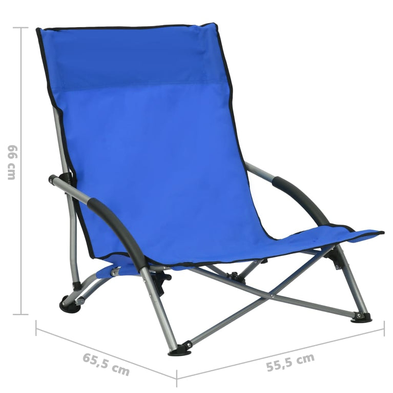 Strandstoelen 2 st inklapbaar stof blauw MeubelReus