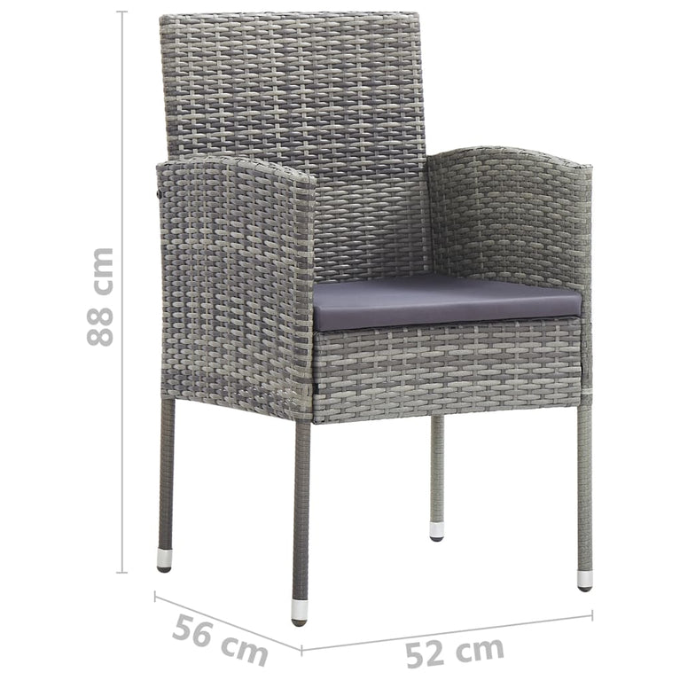 Tuinstoelen 4 st poly rattan antraciet MeubelReus