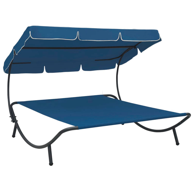 Loungebed met luifel blauw MeubelReus