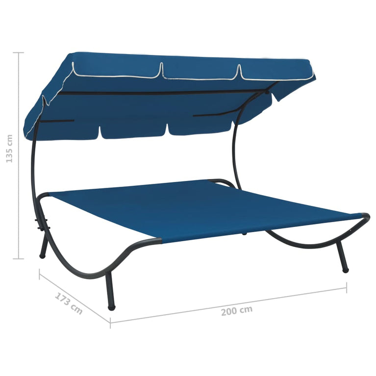 Loungebed met luifel blauw MeubelReus