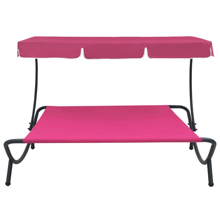 Loungebed met luifel roze MeubelReus
