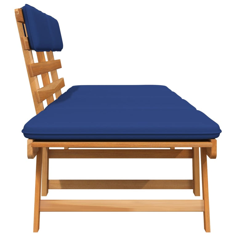 Tuinbank met kussens 2-in-1 190 cm massief acaciahout MeubelReus