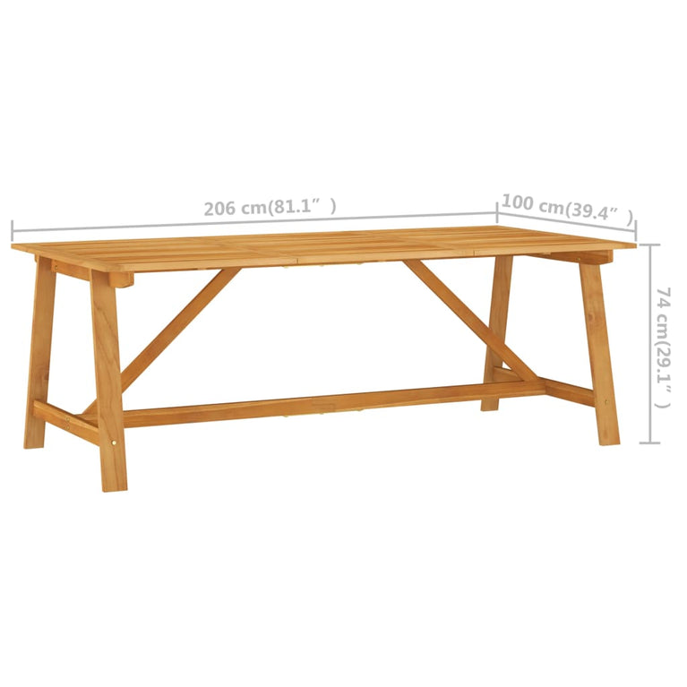 Tuintafel 206x100x74 cm massief acaciahout MeubelReus
