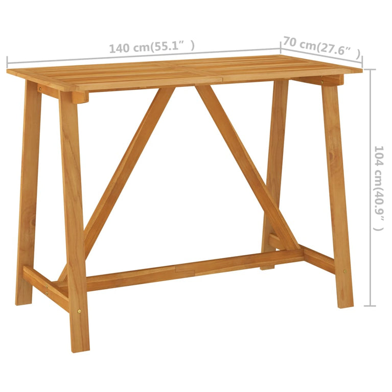 Tuinbartafel 140x70x104 cm massief acaciahout MeubelReus
