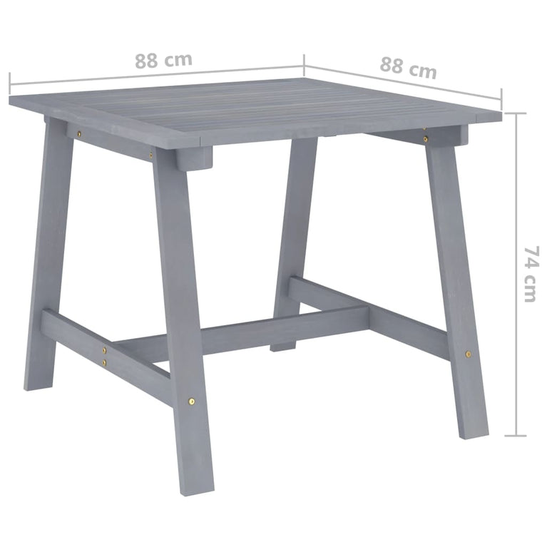 Tuintafel 88x88x74 cm massief acaciahout grijs MeubelReus